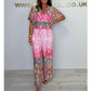 Bohemian Jumpsuit met Wijde Pijpen en Print