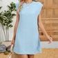 Elegante katoenen mouwloze jurk met losse pasvorm en mouwloos ontwerp