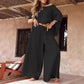 💕 Lässiges schulterfreies Damen-Top und Hose mit weitem Bein, zweiteiliges Set