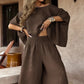 💕 Lässiges schulterfreies Damen-Top und Hose mit weitem Bein, zweiteiliges Set
