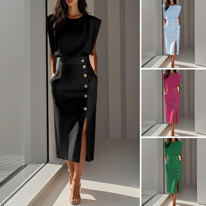 Elegante Split Midi-jurk voor dames