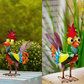 Funny Metal Rooster Yard Decor