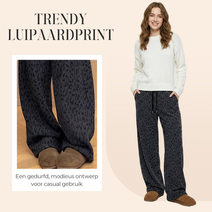 🐆 Wild & Warm deze winter – Luipaard Sweatpants voor Dames