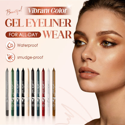 👁️ Intense kleur, geen vlekken✨ Levendige gel-eyeliner die de hele dag blijft zitten