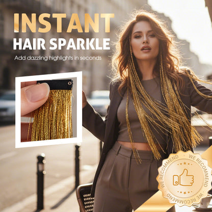 🌈 Direct Glittereffect in je Haar✨ Sprankelende Clip-In Haartinsel